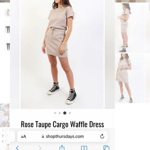 Rose Taupe Cargo Waffle Dress